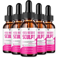 (5 Pack) Gelatine Sculpt Weight Management Support, GelatineSculpt Drops (10oz)