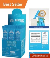 Hydrolyzed Collagen Peptides Travel Pack — 20 Convenient Single-Serve Packets…