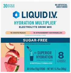 Liquid I.V. Hydration Multiplier Sugar-Free Variety Pack, White Peach and Strawb