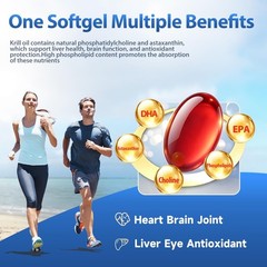 NYO3 Krill Oil Omega 3 Supplement 1000mg 270 Softgels EPA & DHA, Pure Antarct…
