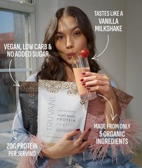 Truvani Vegan Pea Protein Powder | Vanilla | 20g Organic Plant Based (pack pf 3)