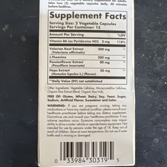 Sleep & Stress Support, 30 Veggie Capsules- Melatonin, Gluten, Wheat Exp. 2/26+