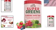 Healthy Berry Flavor Super Greens Drink Mix: 50 Organic Foods for Daily Wellness