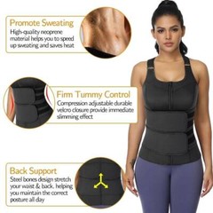 Women’s Sports Sauna Sweat Waist Trainer Vest Zipper Gym Slimming Body Shaper US