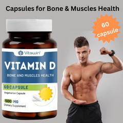 Vitawin Natural Vitamin D Vegetarian Capsule For Bone & Muscles Health – 60 Cap