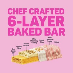 FITCRUNCH High Protein Baked Bar, Strawberry Strudel, 16g Protein, 1.62 oz, 4 Ct