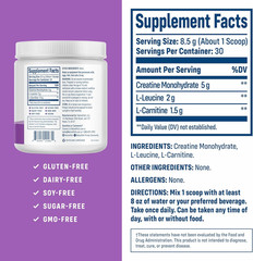 Nativepath Creatine Monohydrate Powder L-Leucine L-Carnitine 30 Servin EXP:09/27