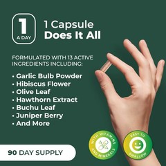 PurePremium Supplements with Hawthorn , Hibiscus, Garlic & B12- Nitric Oxide …