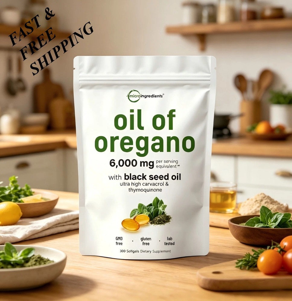 NEW LUXRY Oil of Oregano & Black Seed Softgels High Carvacrol Immune Support