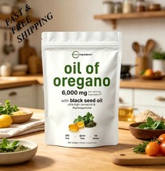 NEW LUXRY Oil of Oregano & Black Seed Softgels High Carvacrol Immune Support