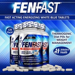 FENFAST 3 Bottle VALUE Pack! Weight Management Diet Pills – White/Blue Tablets