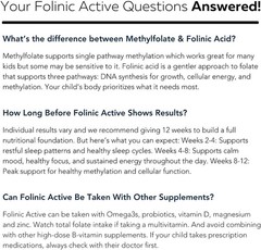 Organic Folinicactive Kids – Folinic Acid + B12, B6 & B2 Cofactors – Gentle Meth