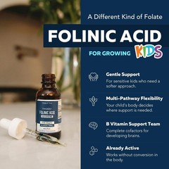 Organic Folinicactive Kids – Folinic Acid + B12, B6 & B2 Cofactors – Gentle Meth