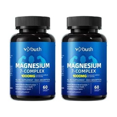 1-3PCS Viyouth Magnesium 7 Complex Capsules 60 Count Sleep Support Bone Health-+