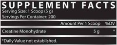 Nutrex CREATINE Monohydrate Powder Micronized Unflavored 200 Servings 1000 Grams