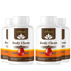Body Clean- Blood Support- 4 Bottles- 240 Capsules