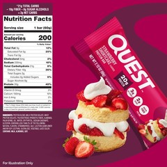 Quest Nutrition Protein Bars, Strawberry Shortcake, 10g Fiber, Gluten Free, 12ct