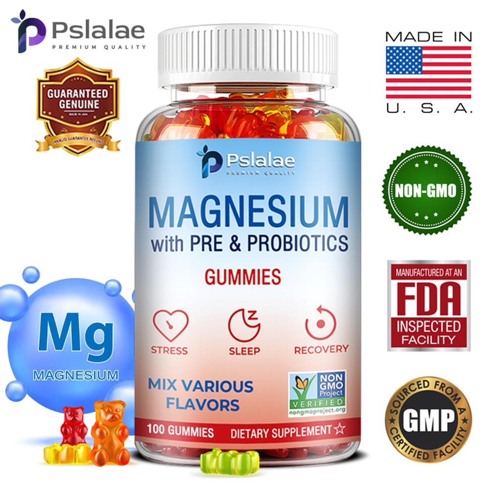 Magnesium Gummies – Sleep Support, Relieve Stress – with Prebiotics & Probiotics