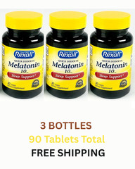 3X Rexall Melatonin 10mg – 30 Quick Dissolve Tablets Each. EXP. 10/2027