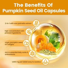 VivoNu Pumpkin Seed Oil with Saw Palmetto Capsules|Cold Pressed, Pure Virgin Oil