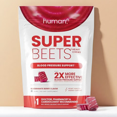HumanN Super Beets Heart Chews –Pomegranate, 60 Count for Blood Pressure Support