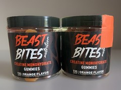 2X Beast Bites Creatine Monohydrate Gummies Orange Flavor Exp 1/27