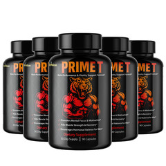 Prime T- Bodybuilding & Men’s Health Support- 5 Bottles- 450 Capsules