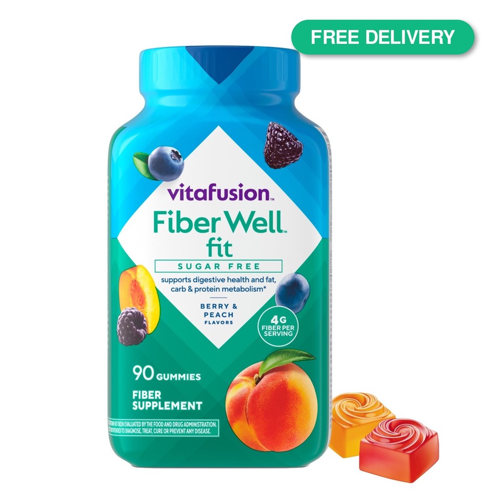 Vitafusion Fiber Well Fit Gummies | 4g | 90 Count | Sugar Free Adult Gummy |…