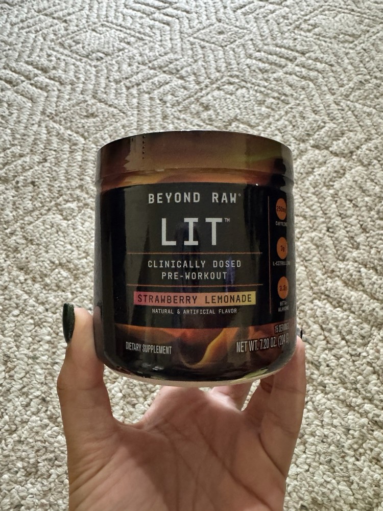 Beyond Raw Lit Pre-Workout Energy Powder Strawberry Lemonade Flavor