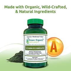 Green Organic Vitamin A, Retinyl Palmitate 90 Vegan Capsule Improve Absorption
