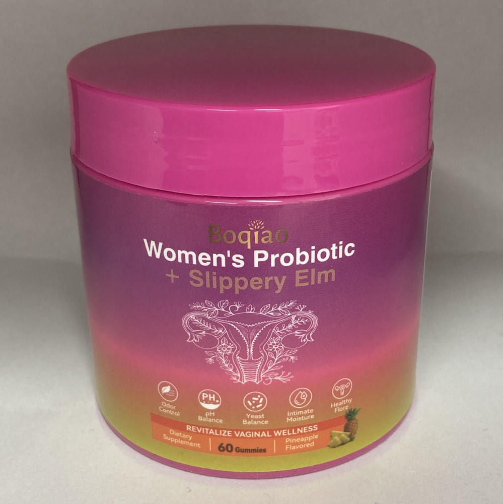 Boqiao Women’s Probiotic + Slippery Elm Pineapple Gummies, 60 Ct