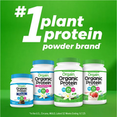 Orgain Organic Vegan Protein Powder, Vanilla Bean, 2.03 lb, 21g Protein