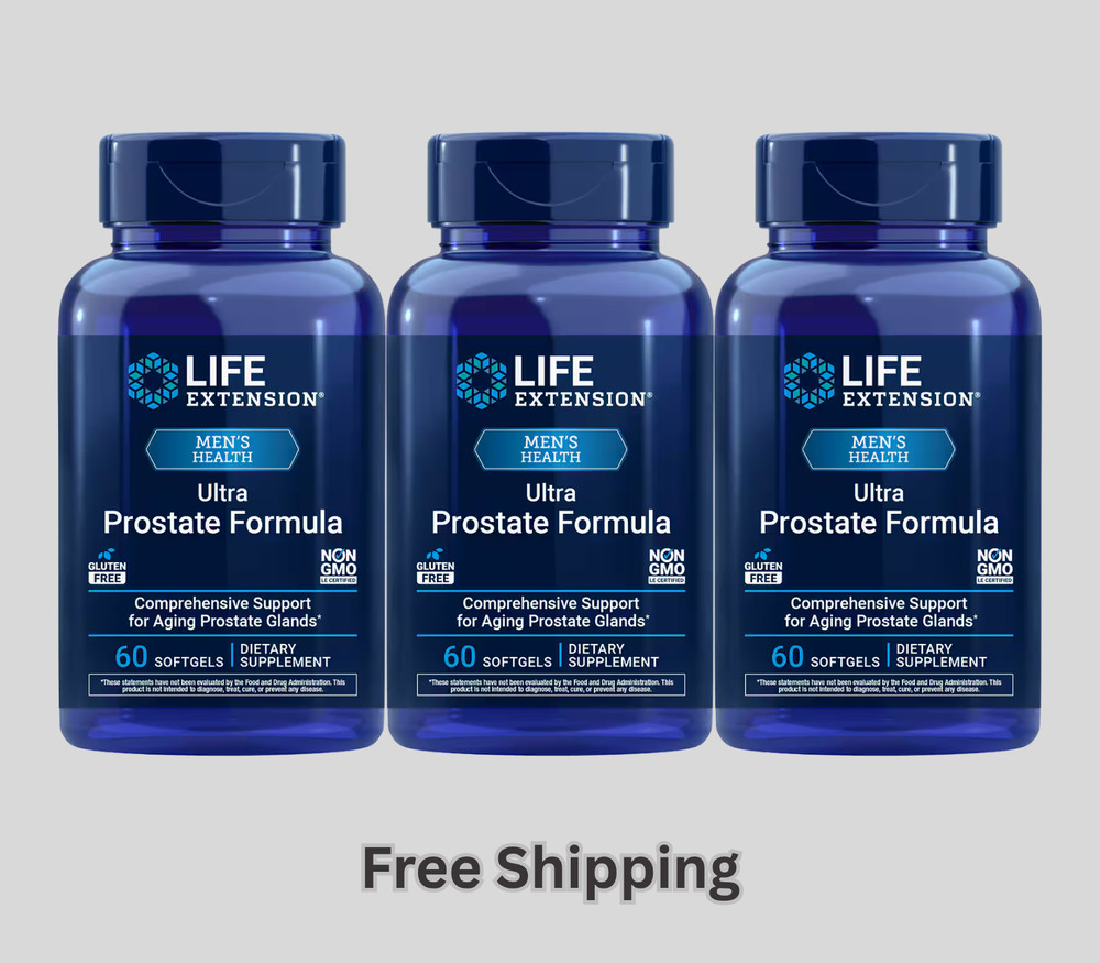 3X Life Extension Ultra Prostate Formula (60 softgels) – New & Free Shipping