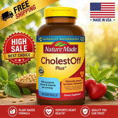 Nature Made CholestOff PLUS 900mg 210 Softgels Lower Cholesterol Expiry 3/2027