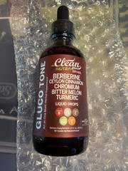 Clean Nutra Gluco Tone Liquid Drops w/ Berberine, Berry Cinnamon, 2 fl oz