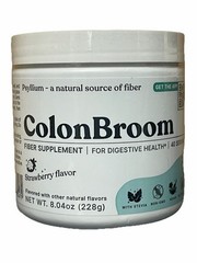 ColonBroom Psyllium Husk Powder, Strawberry Psyllium Husk Powder 40 Servings