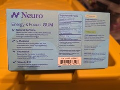Neuro Energy & Focus Gum, Peppermint and Spearmint, 12-packs, 72 Total Pieces