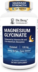 Dr. Berg Magnesium Glycinate 90ct 4-in-1 Chelated for Muscle Nerve Sleep Stress