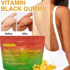 Improved Daily Tanning Gummies Supplement – 60 Gummies 30-Day Supply