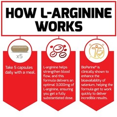Force Factor L-Arginine 3000mg Extra Strength Nitric Oxide Circulation