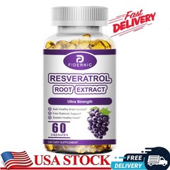 Resveratrol Extract 1200mg 60 Capsules Maximum Strength Natural Antioxidant US