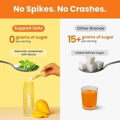 Supply6 Salts | Electrolyte Mix | Zero Added Sugar, (36 Servings, Mango) k368
