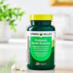 Spring Valley Probiotic Multi-Enzyme Digestive Formula Tablets, 200 Count