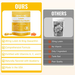 Swiyie Lutein Zeaxanthin Gummies, Berry | Astaxanthin, Vit C&E, Blue Light Block