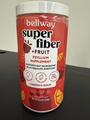 Bellway Super Fiber + Fruit Psyllium Powder Raspberry Lemon 18oz Plant-Based
