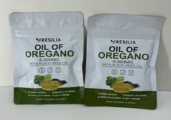 2 Pk Resilia Oil of Oregano 6000 mg with Black Seed Oil- 60 per bag- NEW SEALED