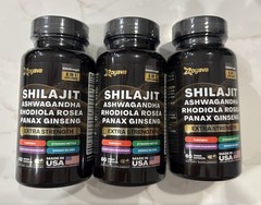 3x Zoyava Shilajit Ashwagandha RosExtra Strength 60ct Each Supplement New-Sealed