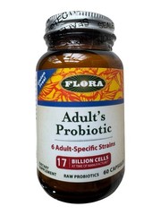 Flora Adult’s Blend Raw Probiotic Capsules – 60 Count – Ex: 4/27