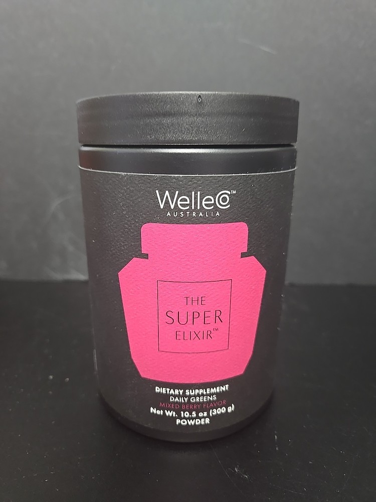 WelleCo The Super Elixir Daily Greens Probiotic Drink Mix Mixed Berry EXP 4/2027