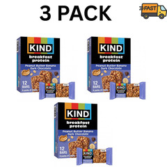 3 Pack KIND Breakfast Bars Peanut Butter Banana Dark Chocolate 12 Ct